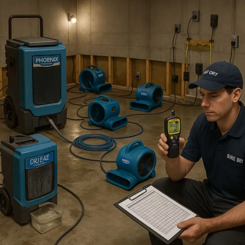 Structural Drying and Dehumidification process in Woodlawn, MD